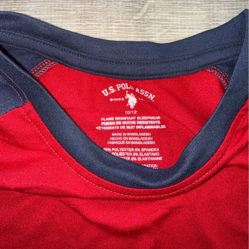 U.S. Polo Assn. Boy’s Size M Red Navy Pajama Shirt NWT Soft Comfy